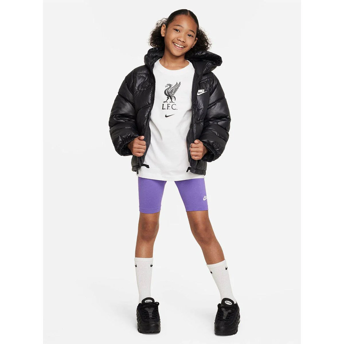 NIKE Liverpool FC Crest Kids Football T-Shirt - White - L (US SIZE)