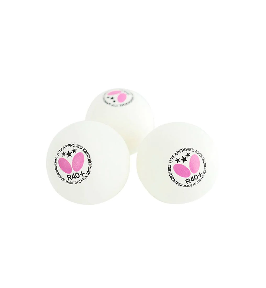 BUTTERFLY 3 Star R40 P3 Table Tennis Balls (3 Pieces) - White - ONE SIZE