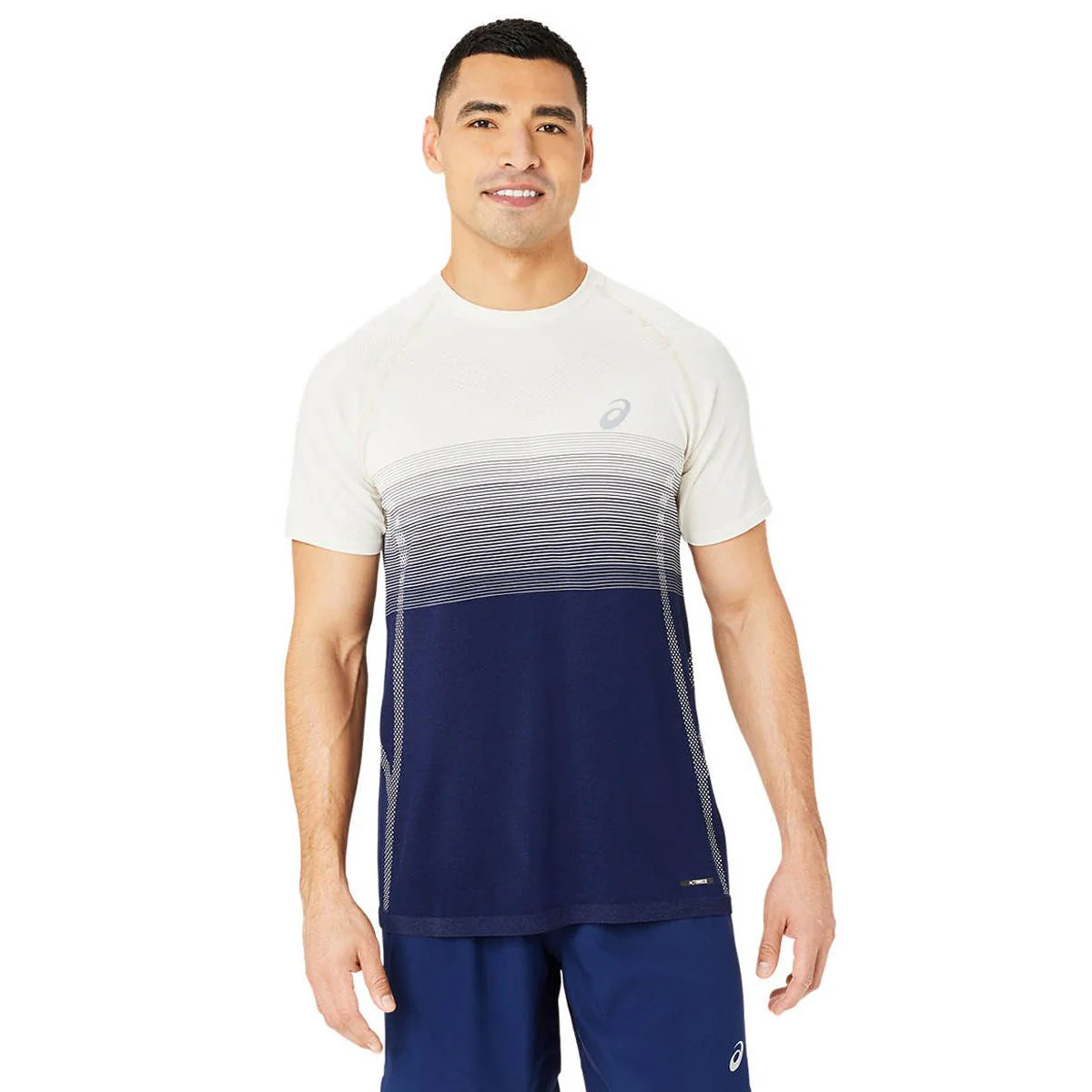 ASICS Seamless Short Sleeve Men's Running T-Shirt - Cream - L (US SIZE)