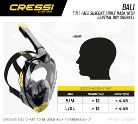 CRESSI Bali Full Face Mask - Multi color - L/XL - Black/Blue
