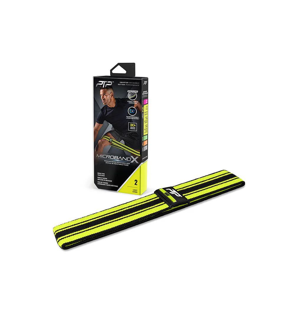 PTP Microband X2 Stripe Light Resistance Band - Green - ONE SIZE