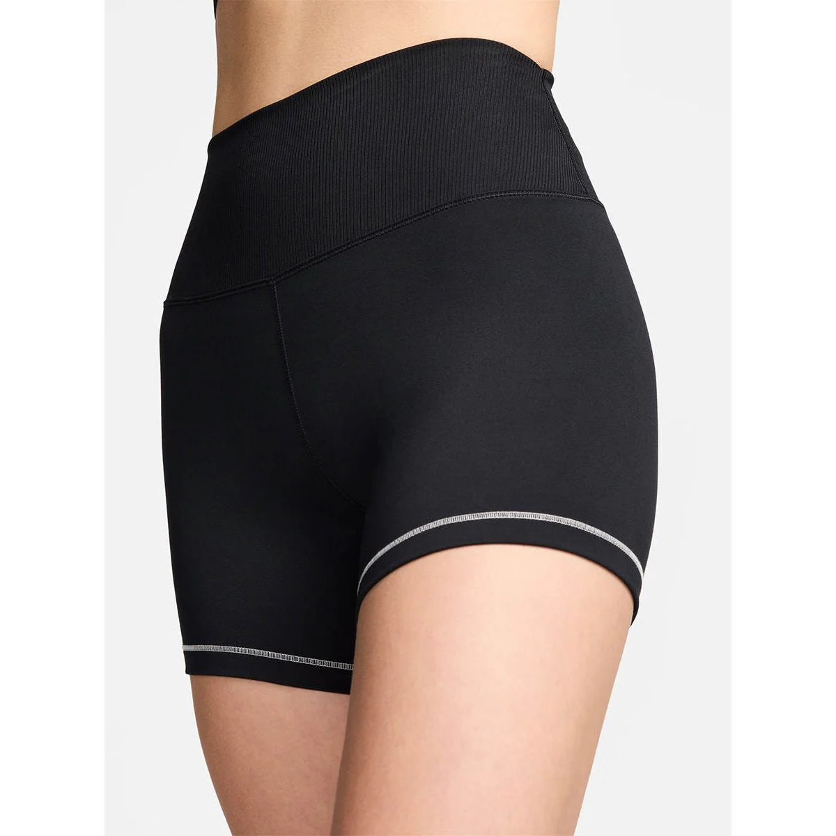 NIKE One Rib High-Waisted 5" Women's Biker Shorts - Black - L (ASIAN SIZE)