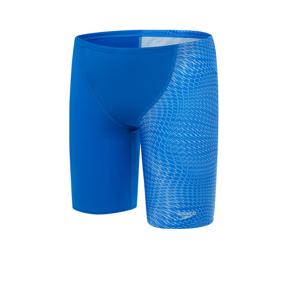 SPEEDO Digital Print V-Cut Jammer Boys Swim Shorts - Blue - 11-12 YEARS