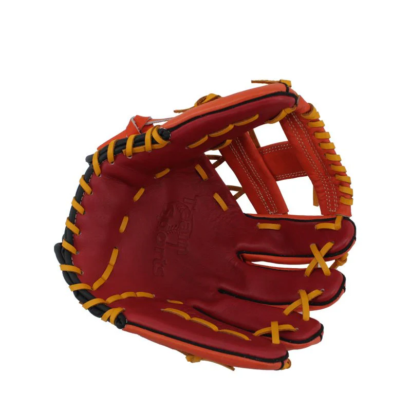 FBT Softball Gloves ถุงมือซอฟบอล I-Web 11.25 นิ้ว หนังแท้ Orange 74428 - Orange - One size