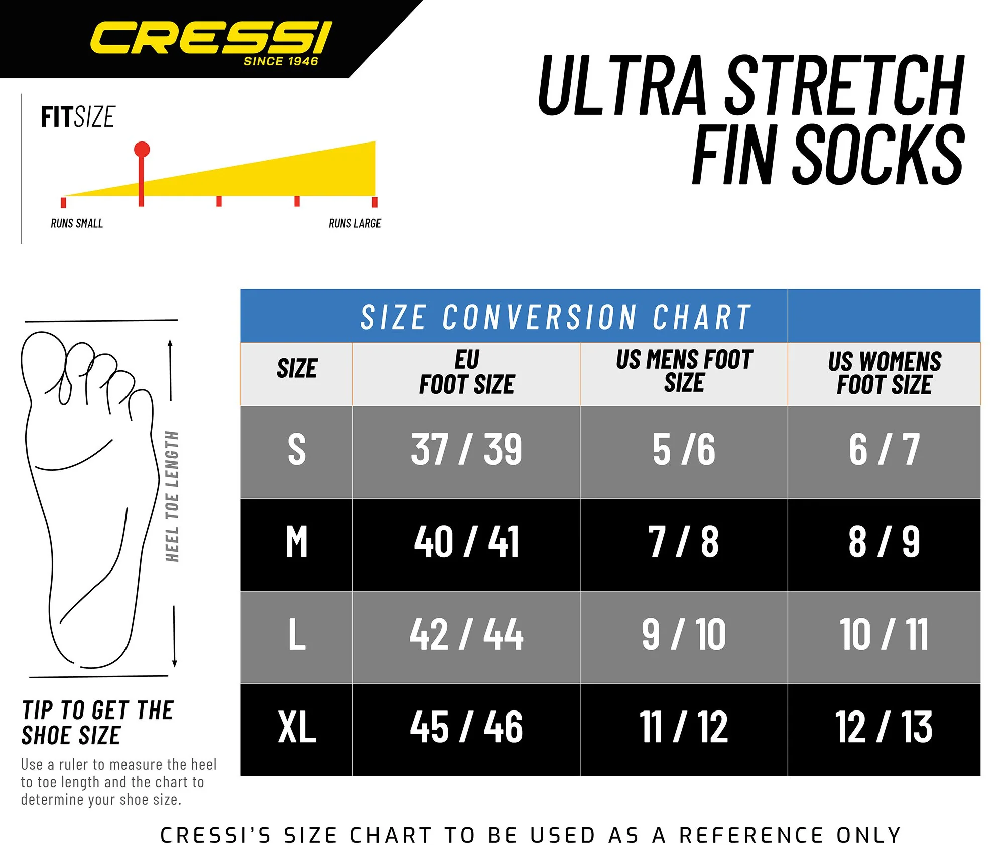 CRESSI Ultra Stretch Neoprene Socks 1.5mm - Grey - L