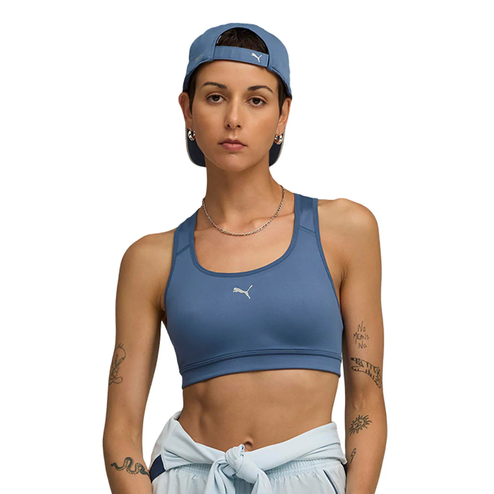 PUMA 4Keeps Women's Running Sports Bra - Blue - L (UK SIZE)