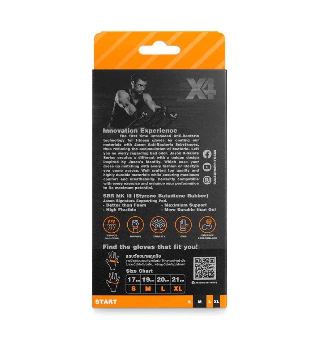 JASON X-Salute IV Men's Training Gloves - Black - L