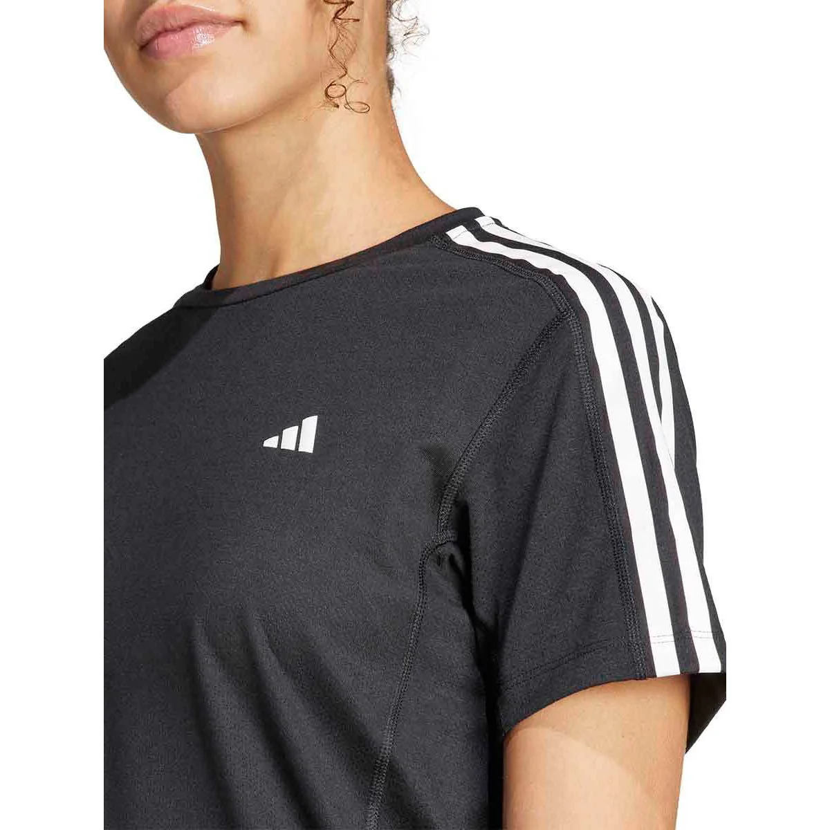 ADIDAS Own the Run 3-Stripes Women's Running T-Shirt - Black - 2XL (ASIAN SIZE)