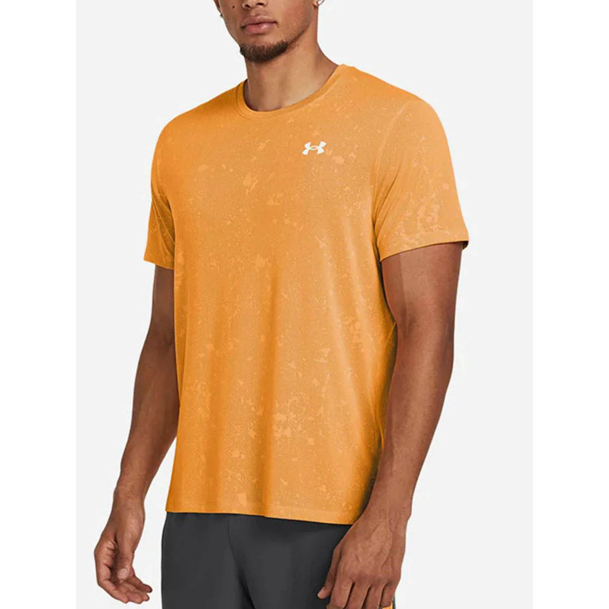 UNDER ARMOUR Launch Splatter Men's Running T-Shirt - Orange - L (US SIZE)