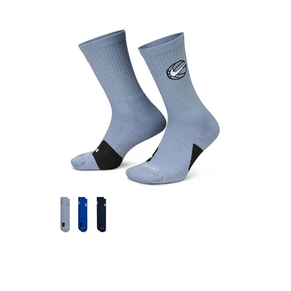 NIKE Everyday Crew Unisex Basketball Socks (3 Pairs) - Multi Color - L (US SIZE)