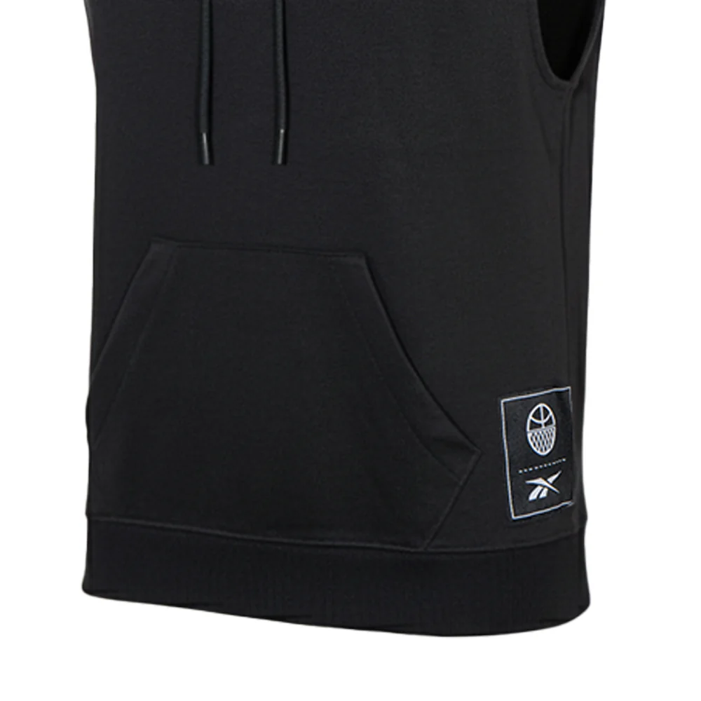 REEBOK Identity Basketball Hoodie Men's Training T-Shirt - Black - L (US SIZE)