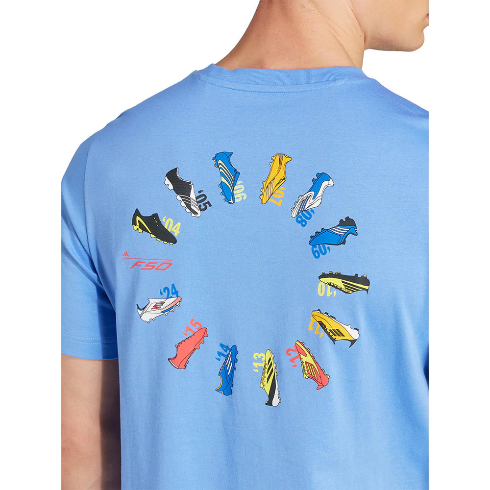 ADIDAS F50 History Graphic Men's Football T-Shirt - Blue - 2XL (UK SIZE)