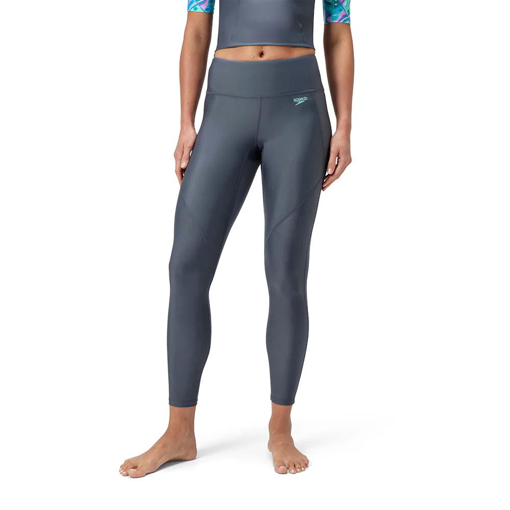 SPEEDO Solid Panel Women's Swim Leggings - Grey - L (UK SIZE)