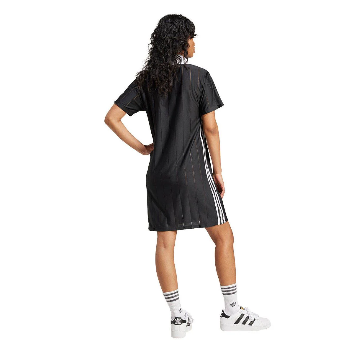 ADIDAS ORIGINALS Adicolor 3-Stripes Pinstripe Women's Dress - Black - 2XL (ASIAN SIZE)