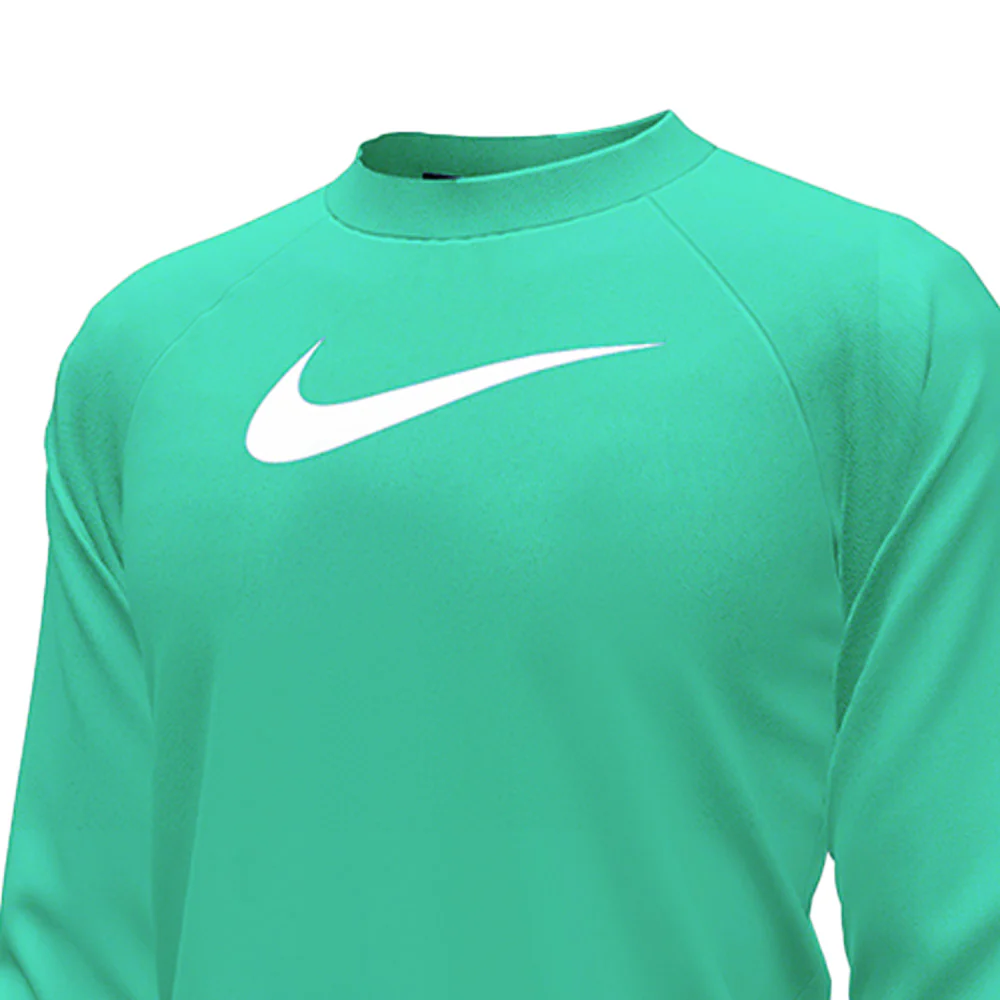 NIKE Long Sleeve Hydroguard Boys Rashguard - Green - L (US SIZE)