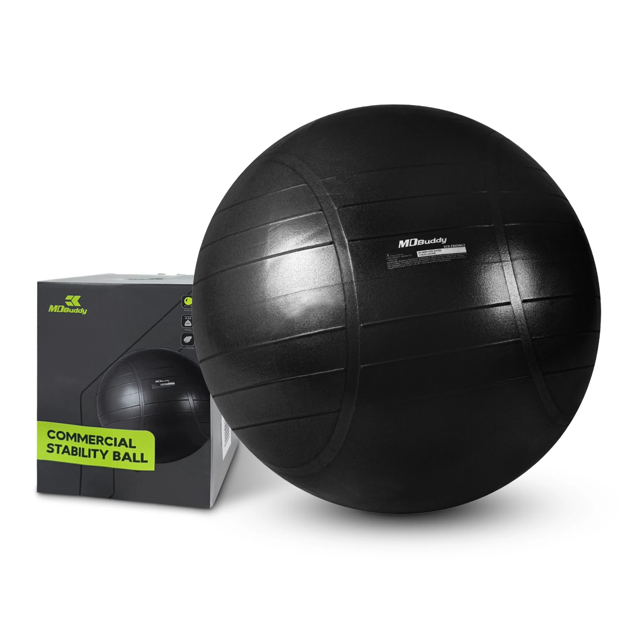 MDBuddy ลูกบอล Commercial Gym Ball ขนาด 75CM (MD1281-75MM) - Black - ONE SIZE