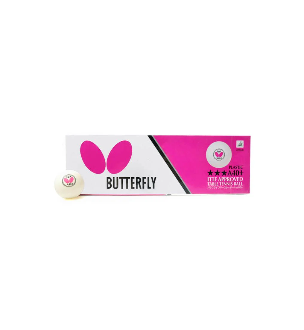 BUTTERFLY 3 Star A40 Table Tennis Ball (12 Balls) - Multi Color - ONE SIZE