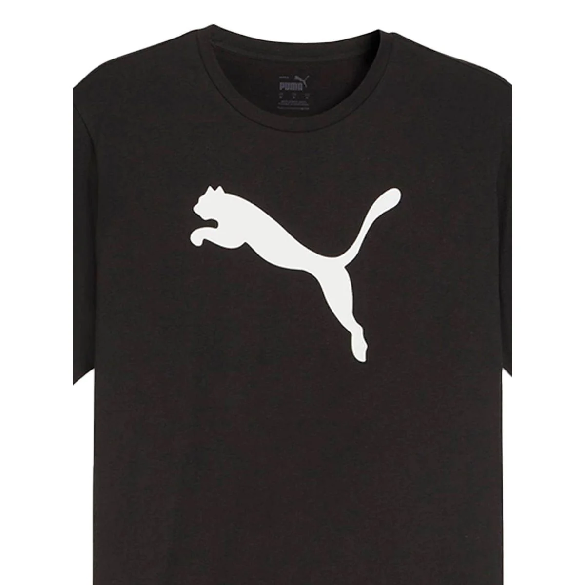 PUMA TeamRISE Logo Cotton Men's Football T-Shirt - Black - L (UK SIZE)