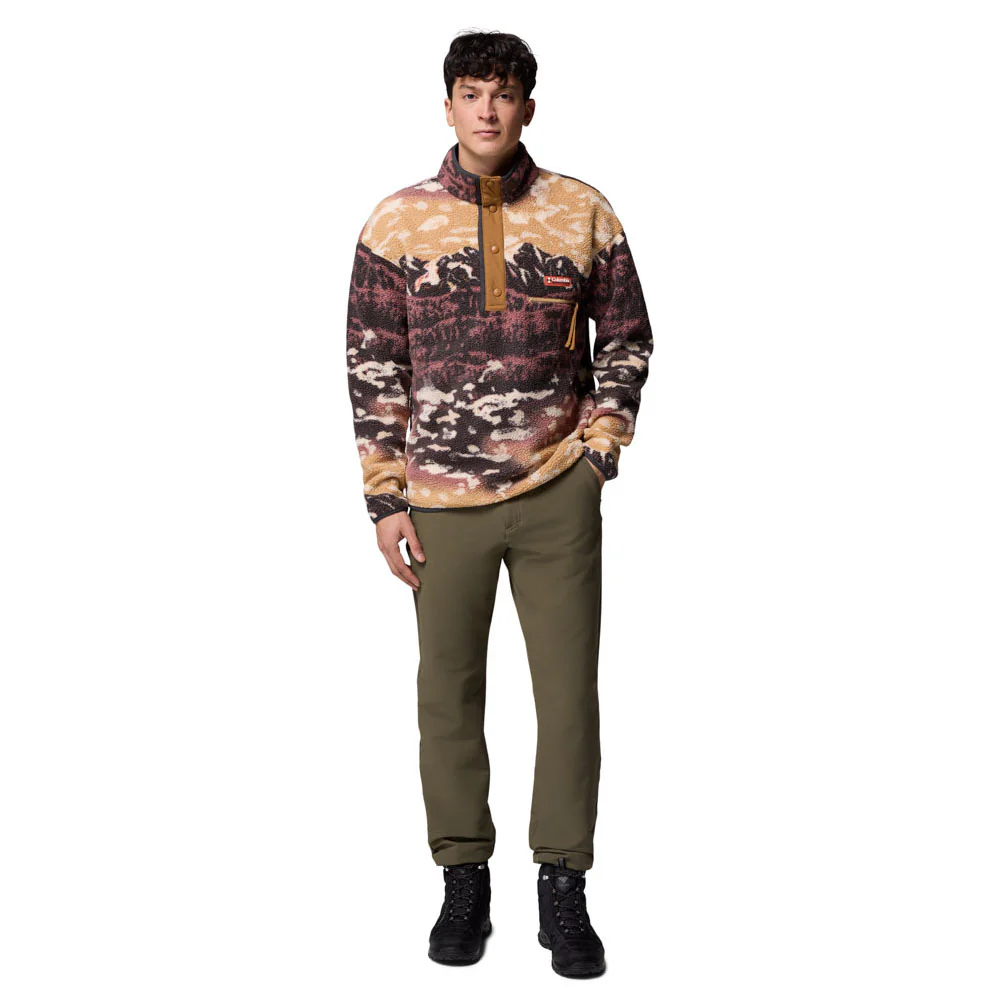 COLUMBIA Helvetia™ II Printed Half Snap Men's Sweatshirt - Brown - 2XL (US SIZE)