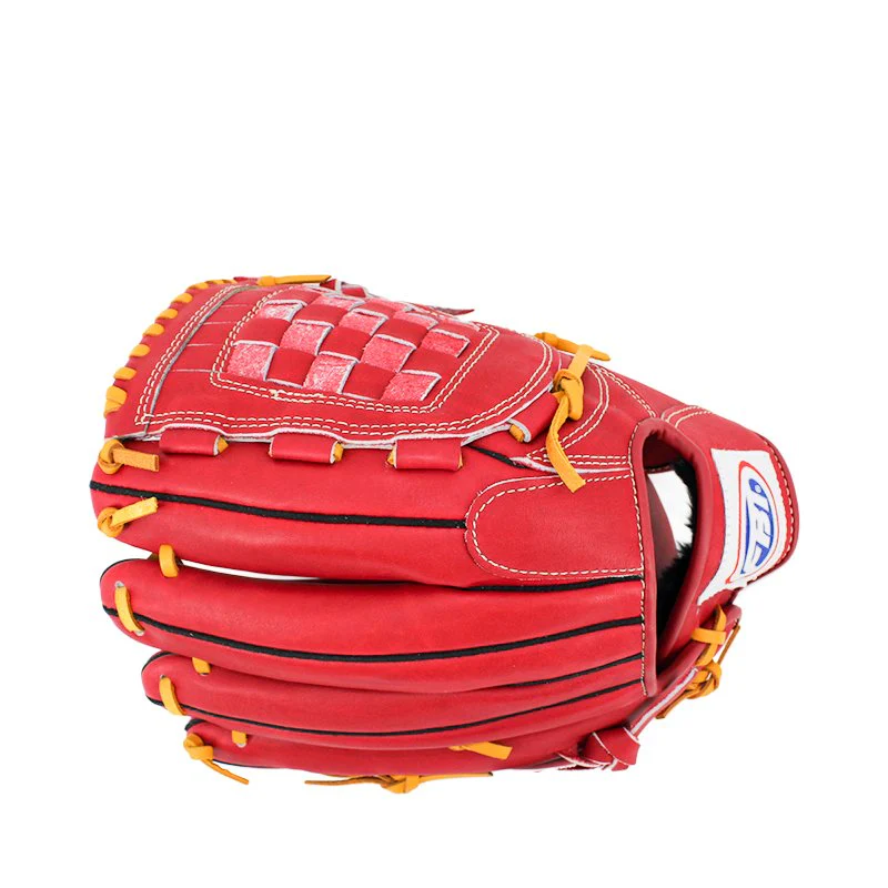 FBT Softball Gloves ถุงมือซอฟบอล Basket 12 นิ้ว หนังแท้ Red 74427 - Red - One size