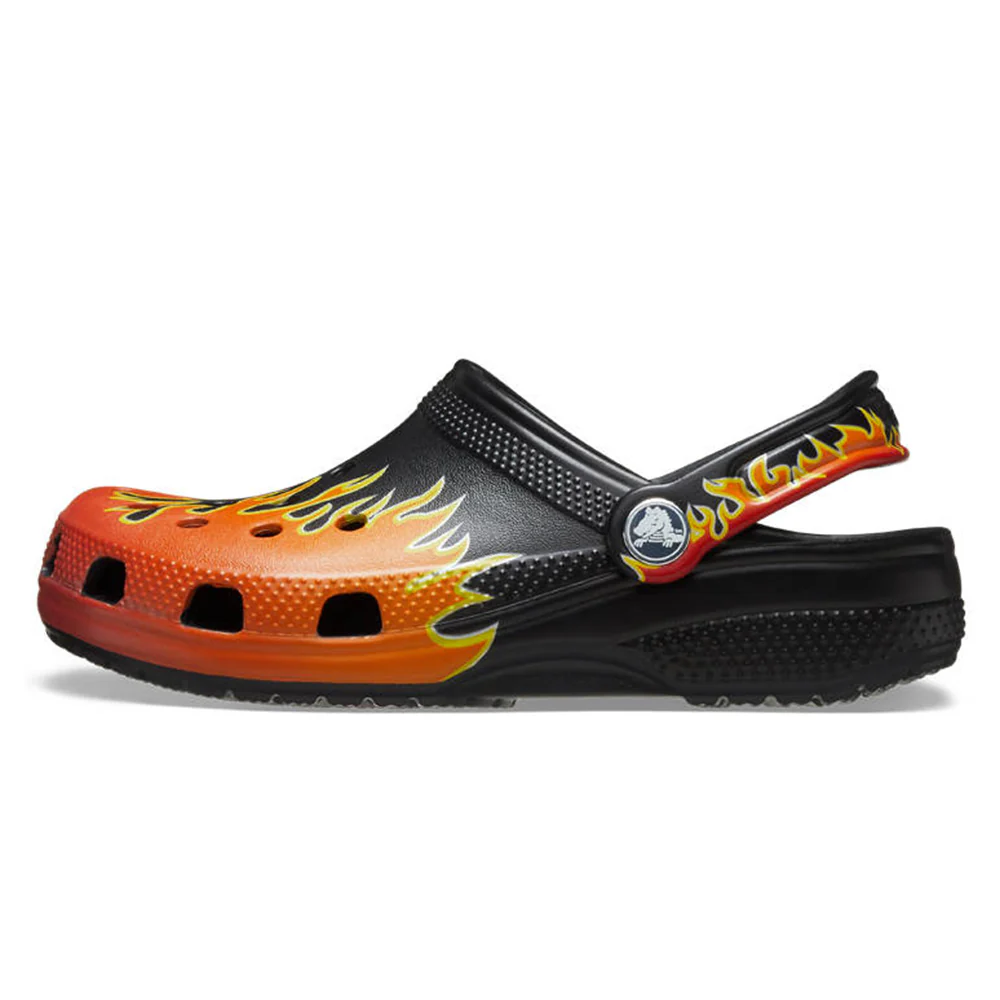 CROCS Classic Flames Clog Kids Lifestyle Shoes - Black - US C11