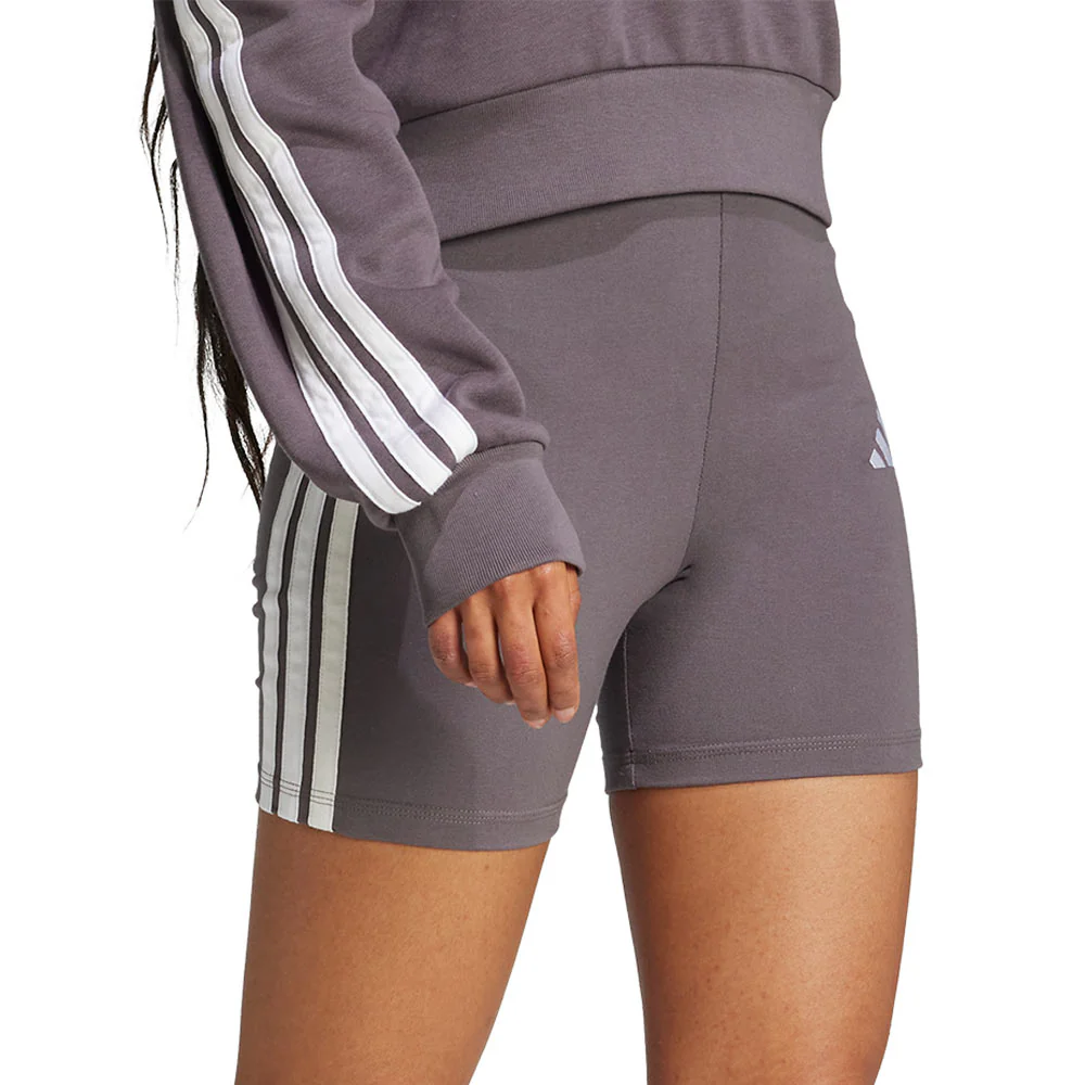 ADIDAS Essentials 3-Stripes High Waisted Women's Biker Shorts - Grey - L (ASIAN SIZE)