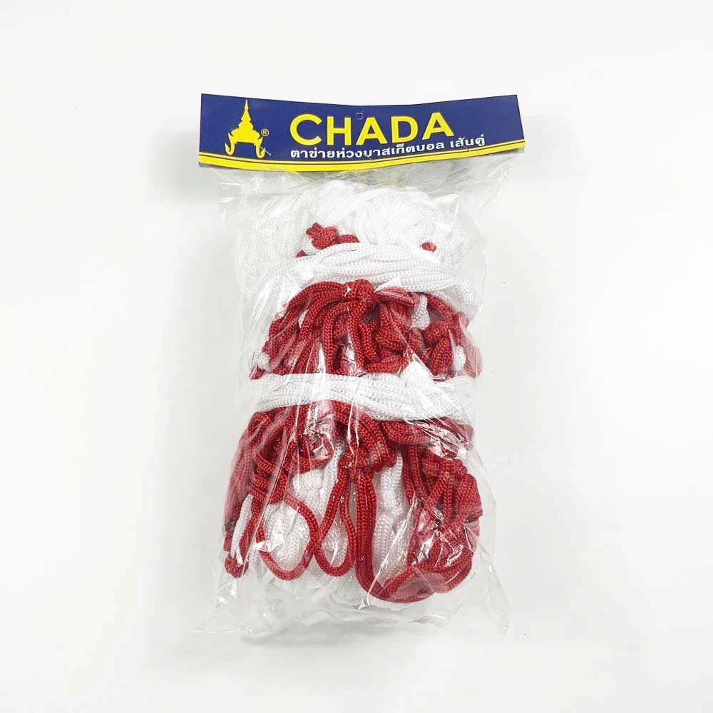 ตาข่ายห่วงบาส ตราชฎา CHADA ตาข่ายห่วงบาสเกตบอล เส้นคู่ ขนาดมาตรฐาน (คู่) - White - Standard Size