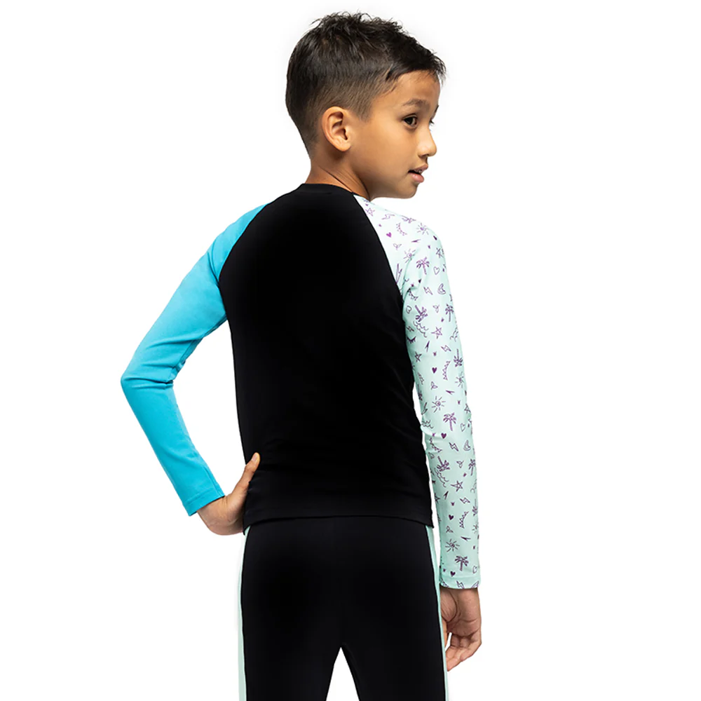 SPEEDO Splash & Learn 2.0 Long Sleeve Boys Rashguard - Black - 11-12 YEARS