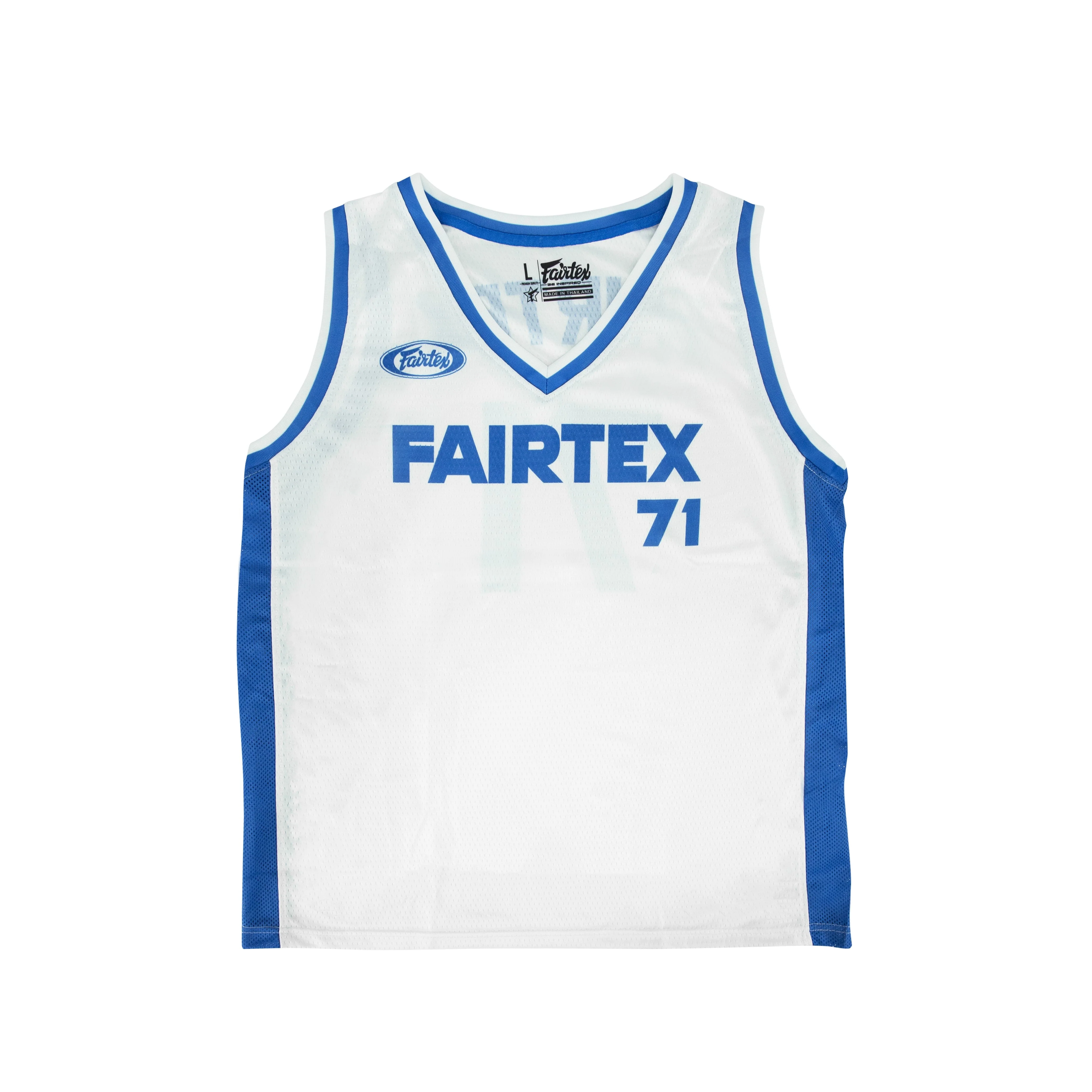 Fairtex Basketball Jersey - JS27 - White/Blue - White - L