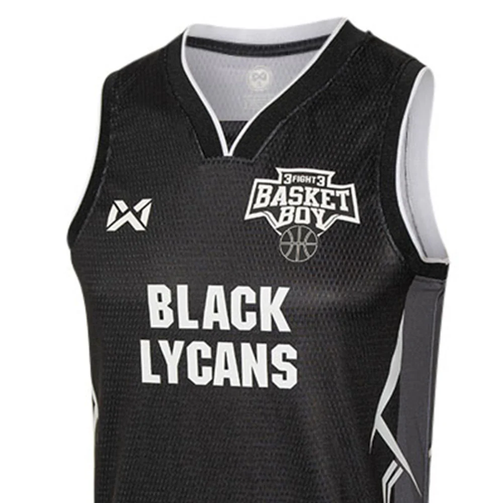 WARRIX Basket Boy Match Unisex Basketball Jersey - Black - 2L (US SIZE)