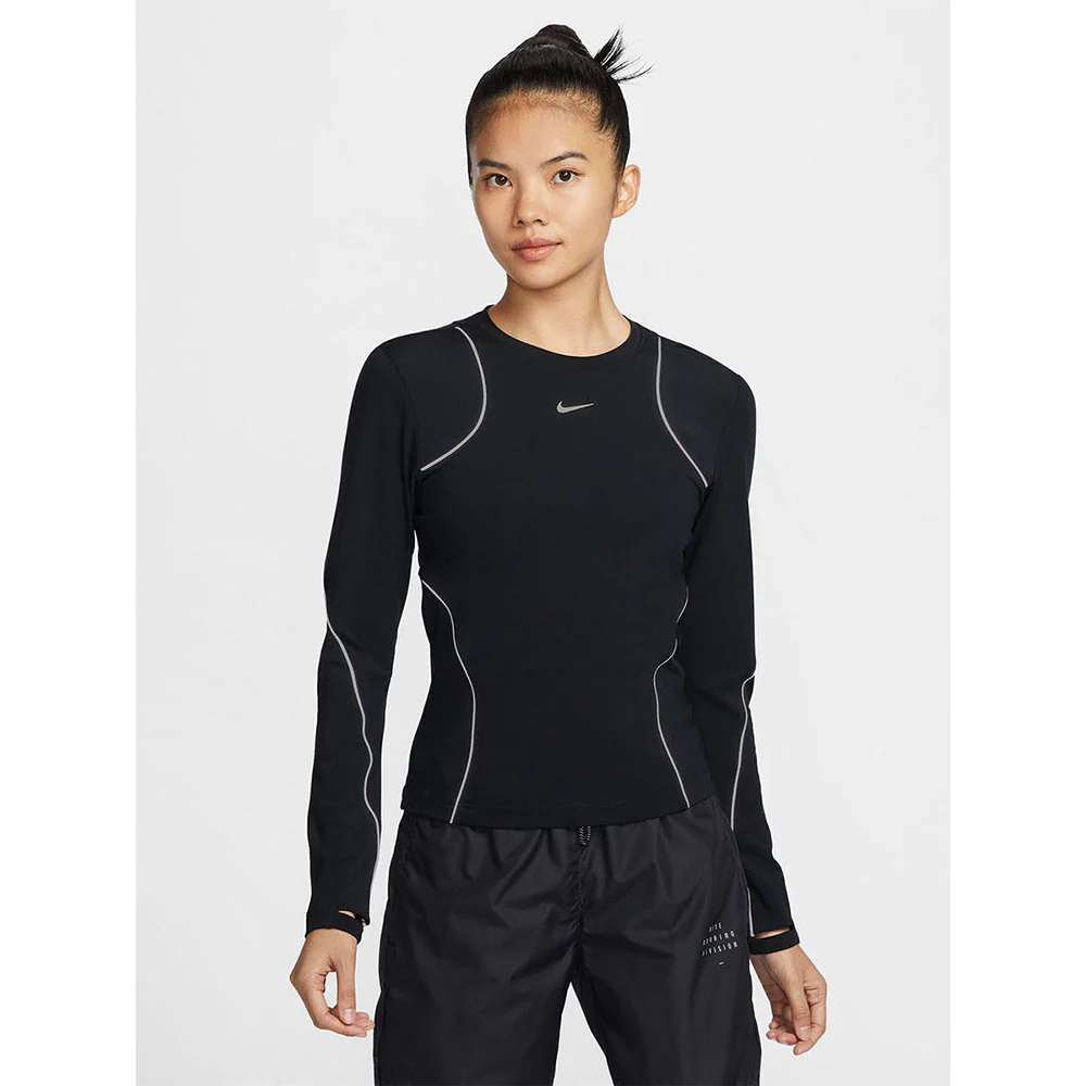 NIKE Running Division Long-Sleeve Women's Running T-Shirt - Black - L (ASIAN SIZE)