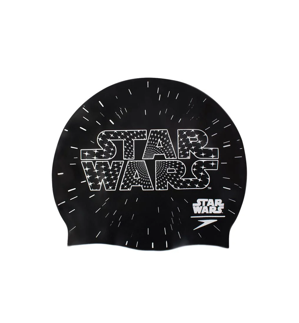 SPEEDO Star Wars Junior Slogan Kids Swimming Cap - Black - ONE SIZE