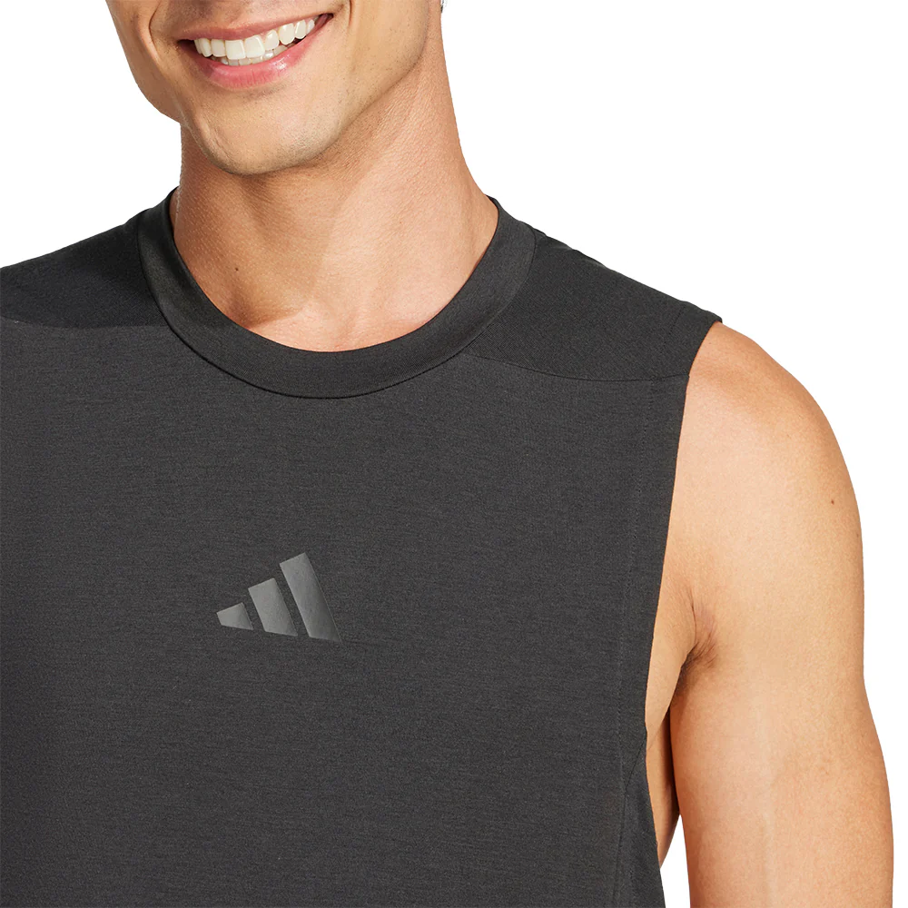 ADIDAS Designed-for-Training 3-Stripes Men's Training Tank - Black - 2XL (ASIAN SIZE)
