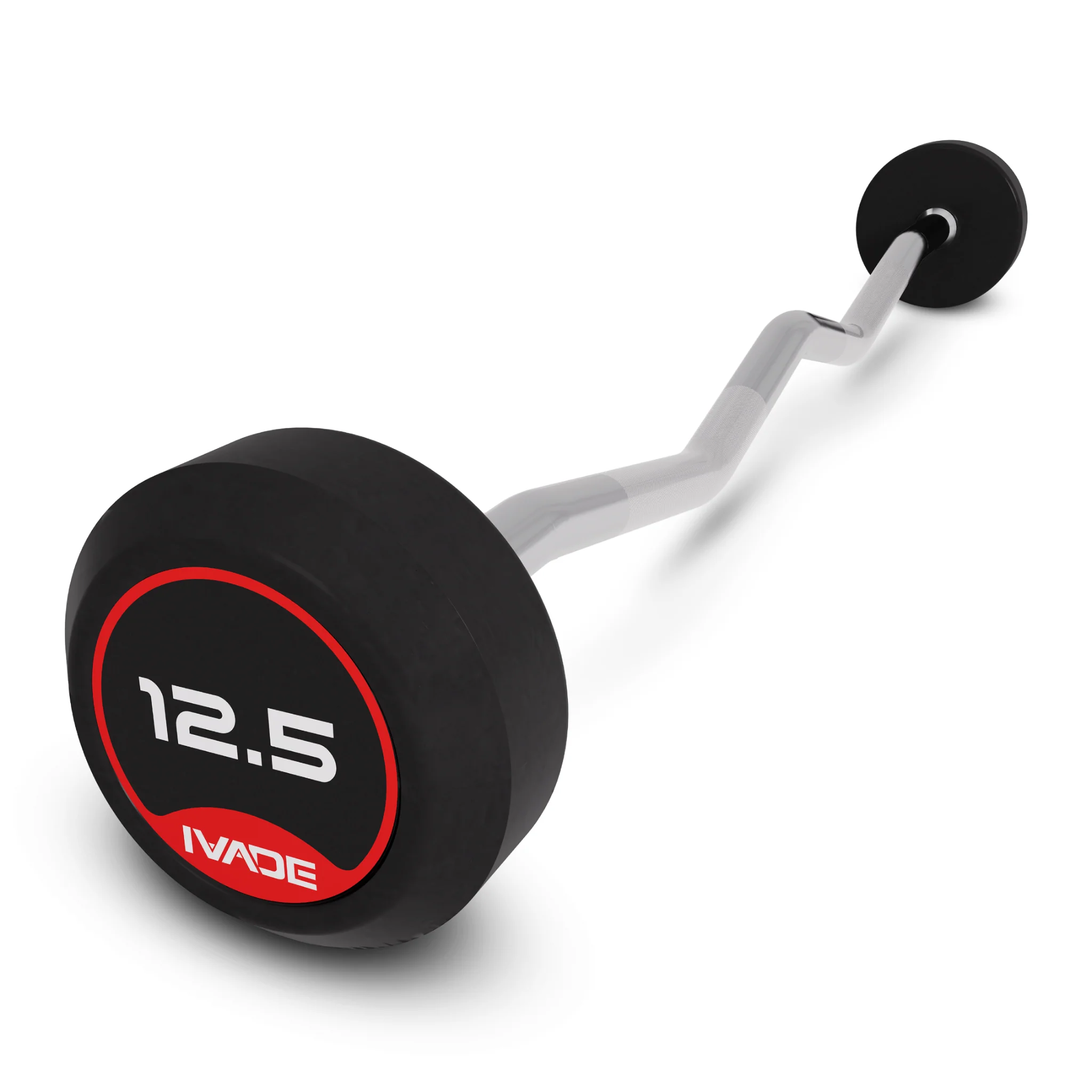 บาร์เบล แกนหยัก EZ หุ้มยาง IVADE - Black - 10KG