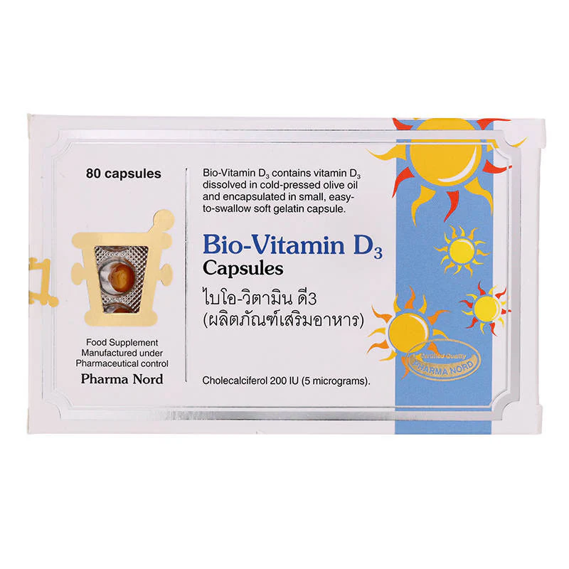 Pharma Nord Bio Vitamin D3 80capsules ฟาร์มานอร์ดไบโอวิตามินดี3 80แคปซูล - Multi color - One Size