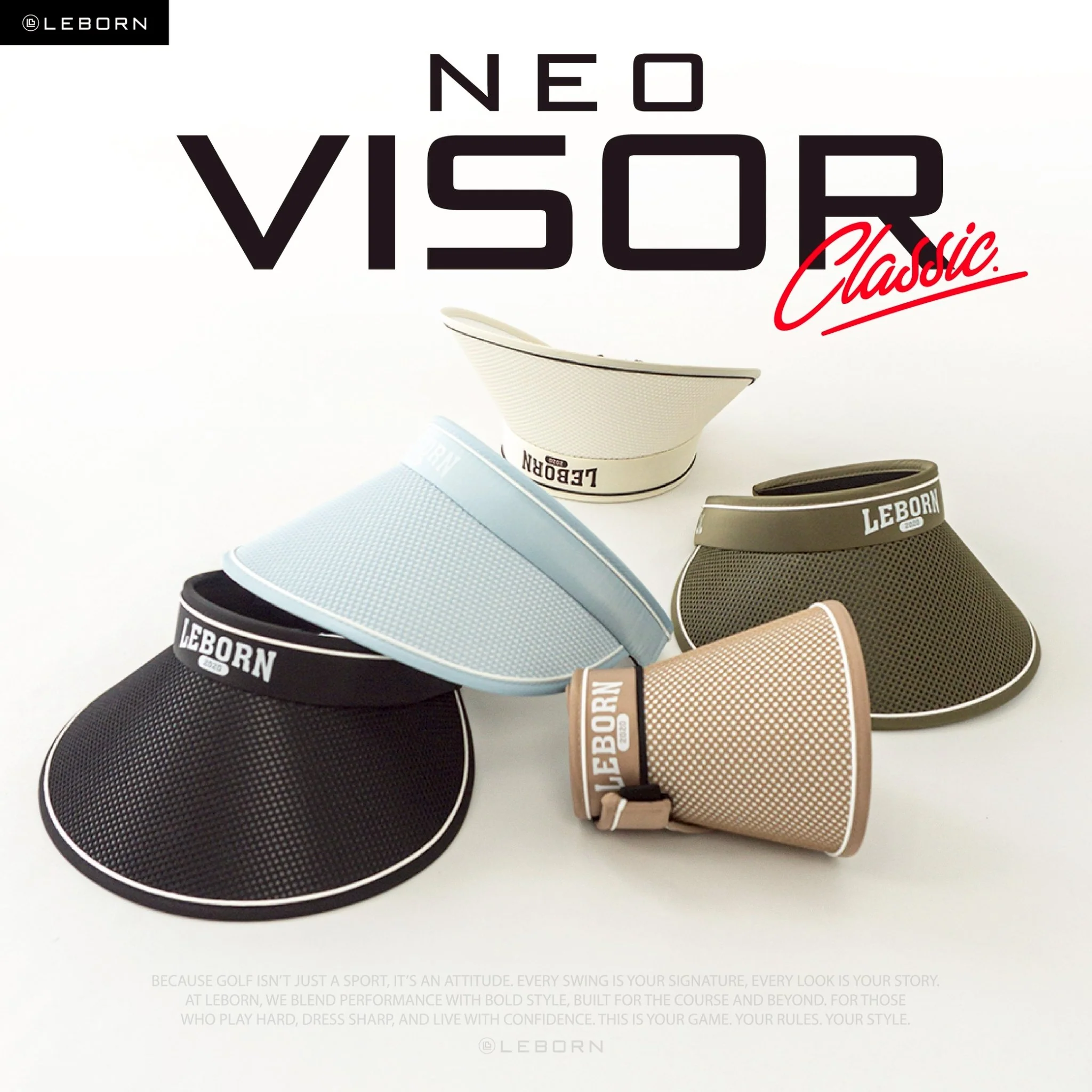 LEBORN หมวก VISOR รุ่น NEO CLASSIC - Multi color - Free Size - Black