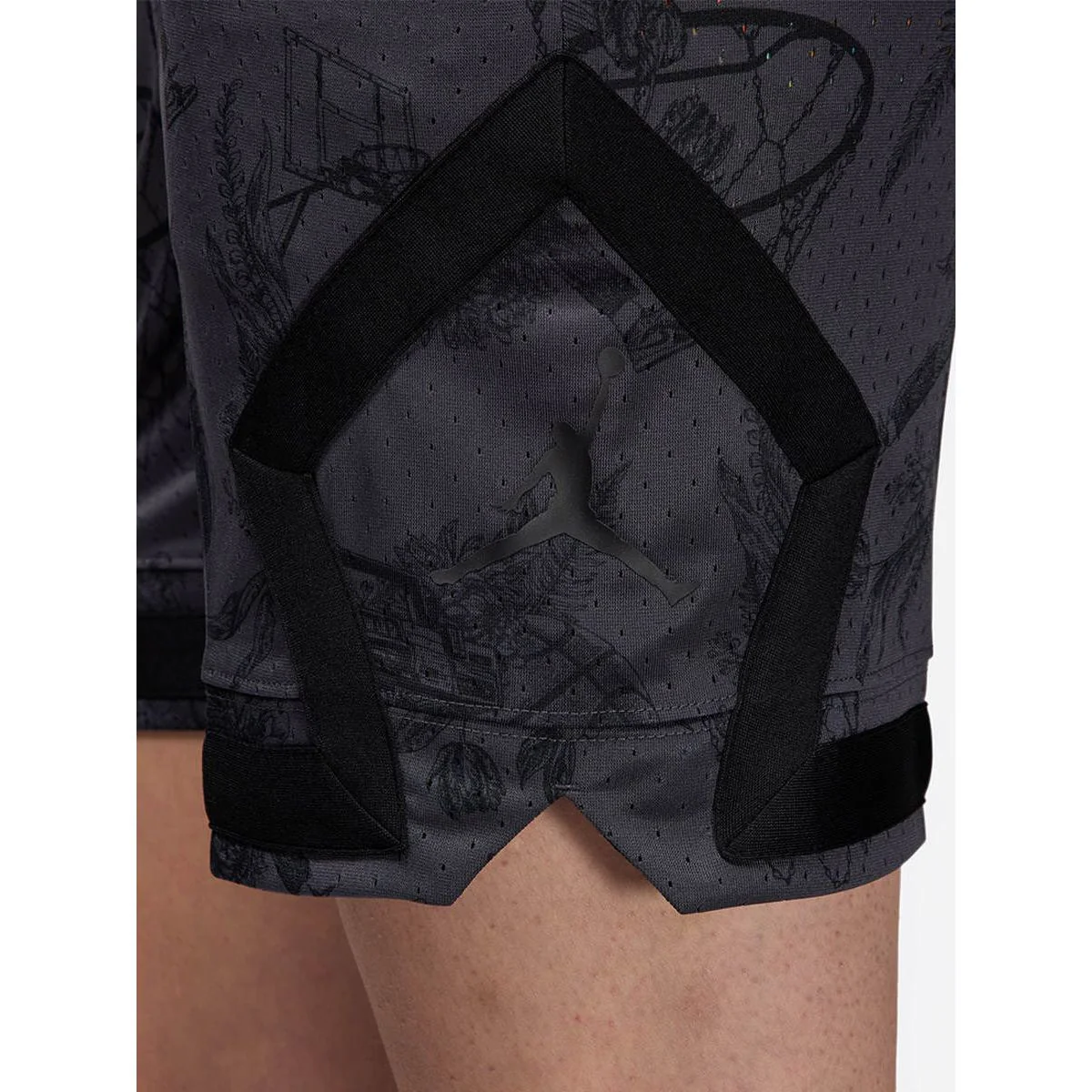 NIKE Jordan Sport Dri-FIT Printed Diamond Men's Basketball Shorts - Black - 2XL (US SIZE)