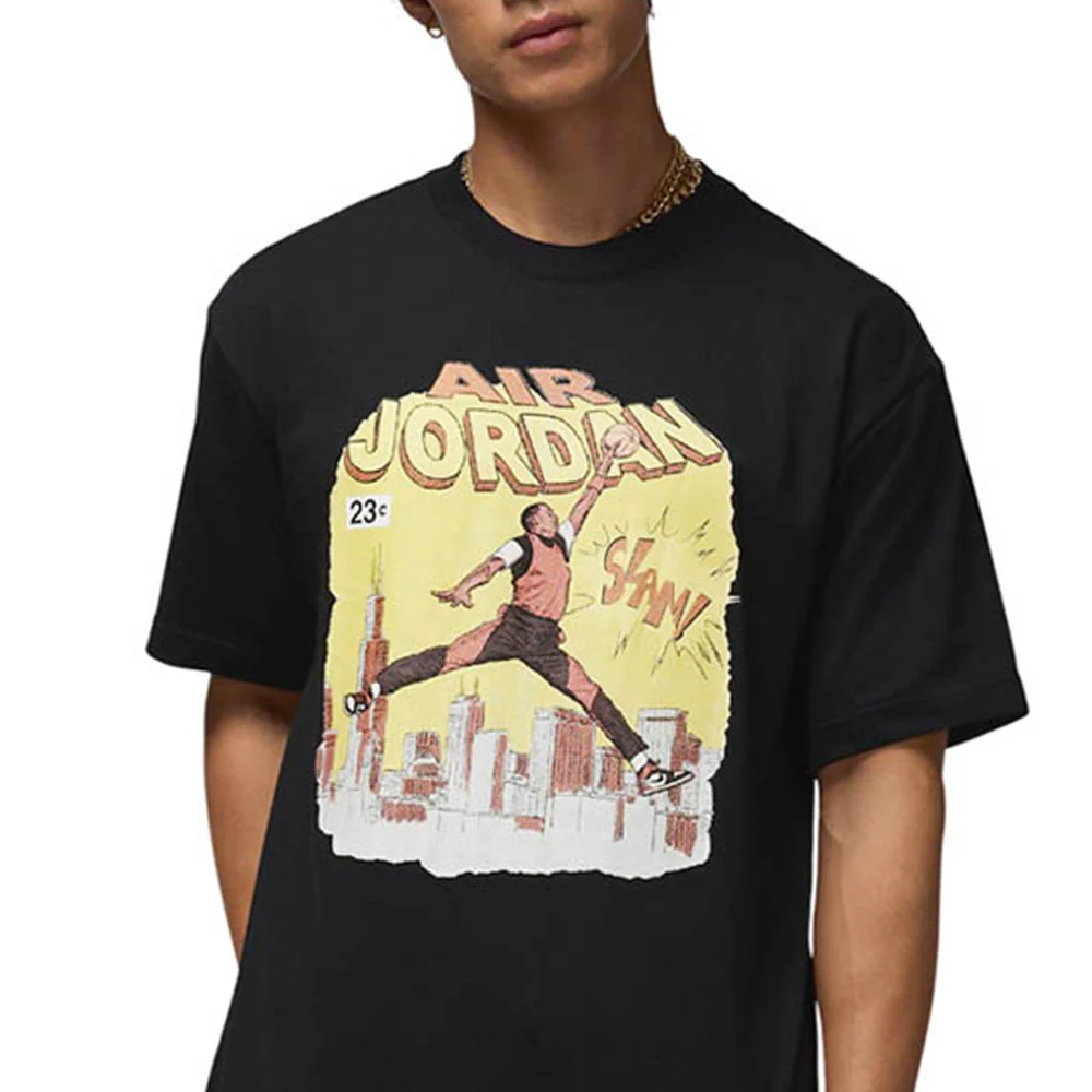 NIKE Jordan Men's Basketball T-Shirt - Black - L (US SIZE)