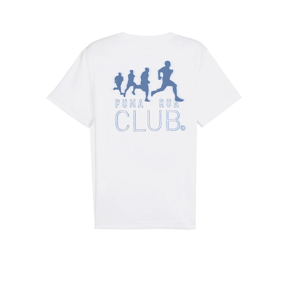 PUMA Run Club Graphic Tee Men's Running T-Shirt - White - L (UK SIZE)