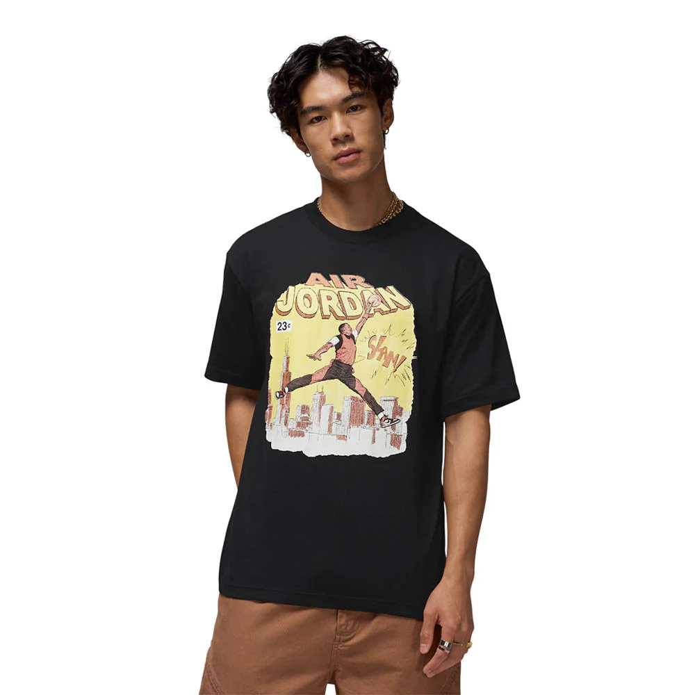 NIKE Jordan Men's Basketball T-Shirt - Black - L (US SIZE)