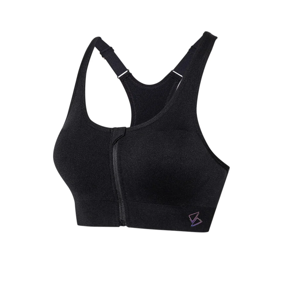 SPIKE Black Women's Running Sports Bra - Black - 2XL
