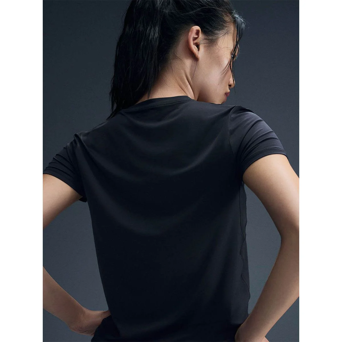 NIKE One Dri-FIT Graphic Women's Running T-Shirt - Black - L (ASIAN SIZE)