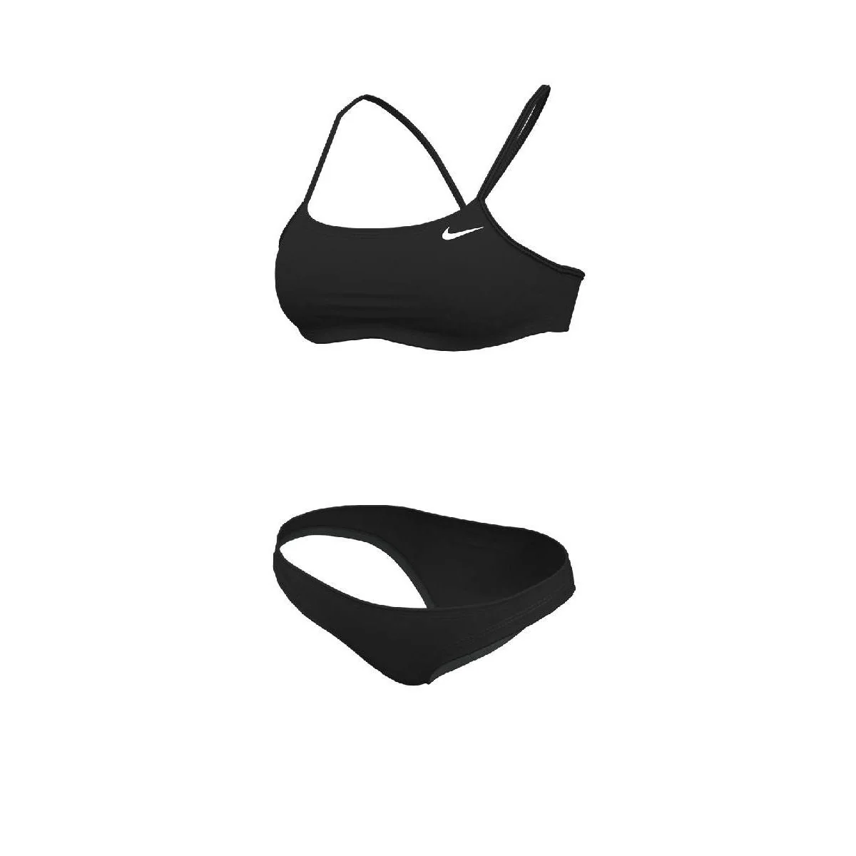 NIKE Essential Racerback Two Pieces Women's Swimsuit - Black - L (US SIZE)