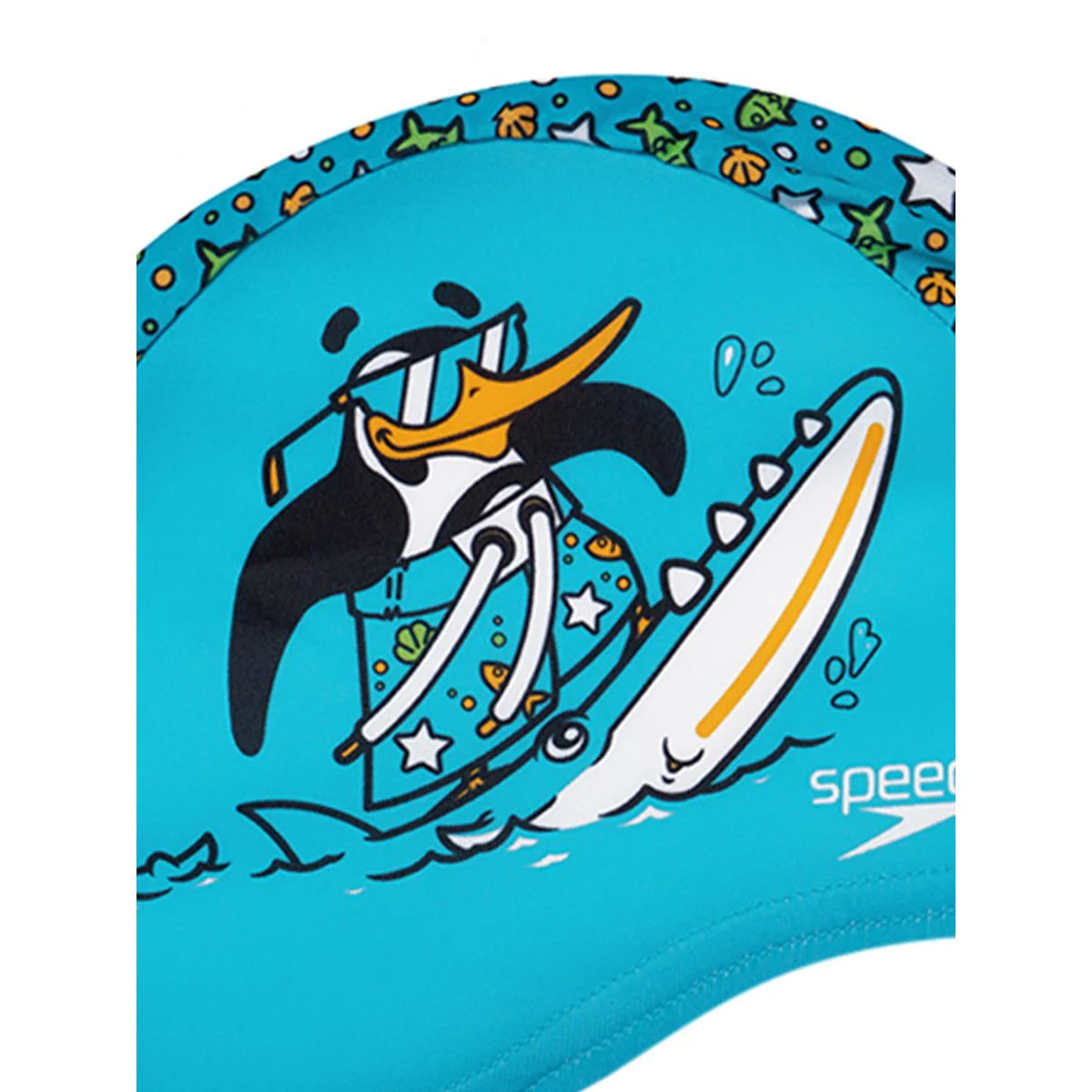 SPEEDO Printed Polyester Kids Swim Cap - Blue - ONE SIZE