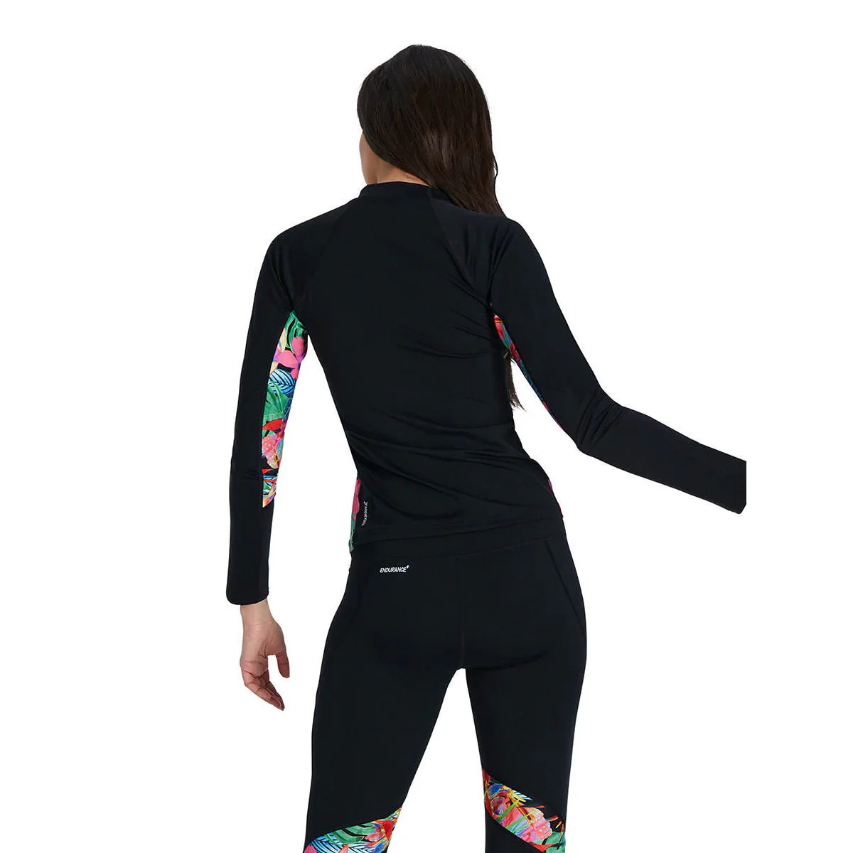 SPEEDO Printed Long Sleeve Women's Rashguard - Black - L (UK SIZE)