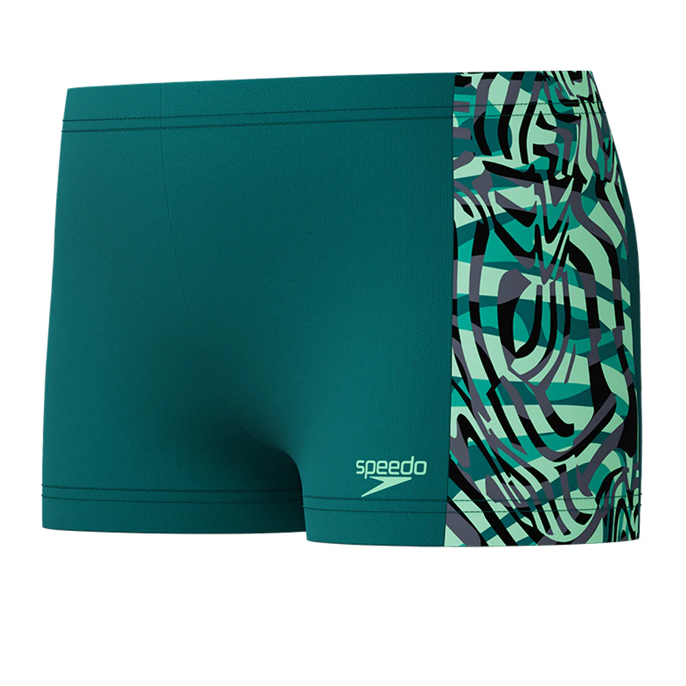 SPEEDO Panel Aquashort Boys Swim Shorts - Green - 11-12 YEARS