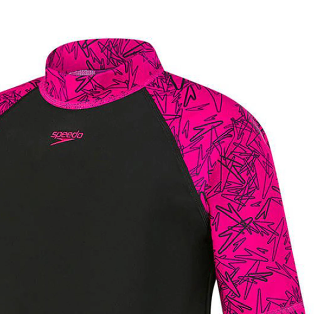 SPEEDO Boom Rash Vest Girls Rashguard - Black - 24 INCHES
