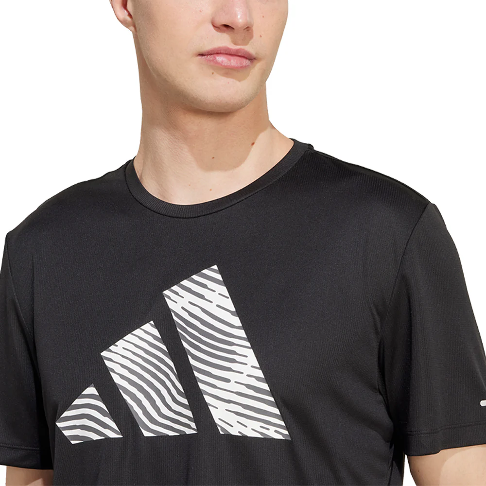 ADIDAS Adi365 Running Essentials Brand Love Men's Running T-Shirt - Black - 2XL (ASIAN SIZE)