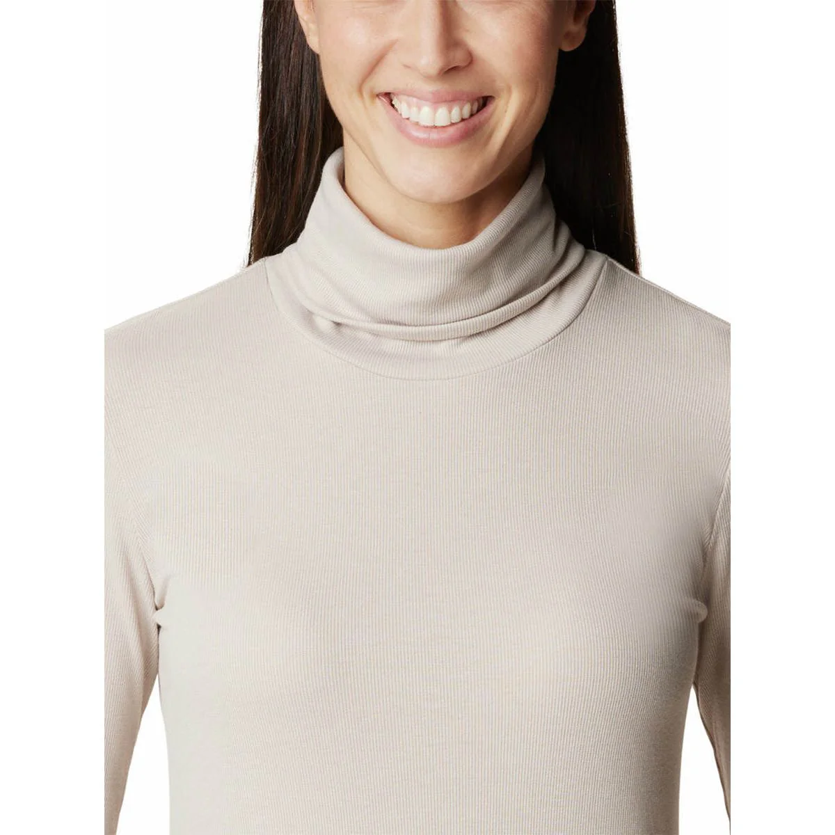 COLUMBIA Boundless Trek Turtleneck Long Sleeve Women's Sweatshirt - Beige - 2XL (US SIZE)