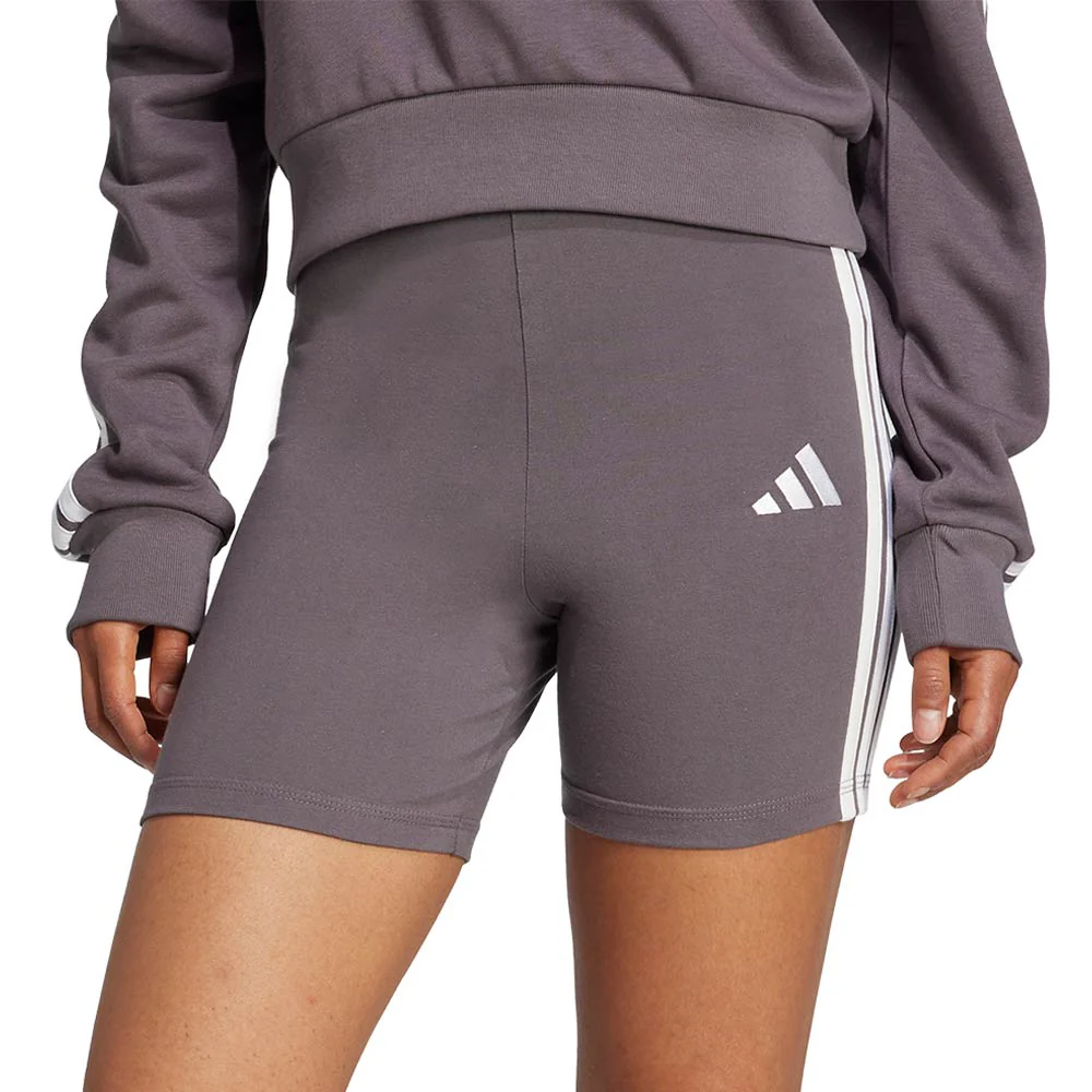 ADIDAS Essentials 3-Stripes High Waisted Women's Biker Shorts - Grey - L (ASIAN SIZE)